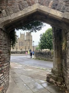 Wells Cathedral through an archway