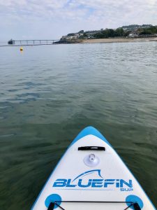 Paddle boarding on Marine Lake in Clevedon