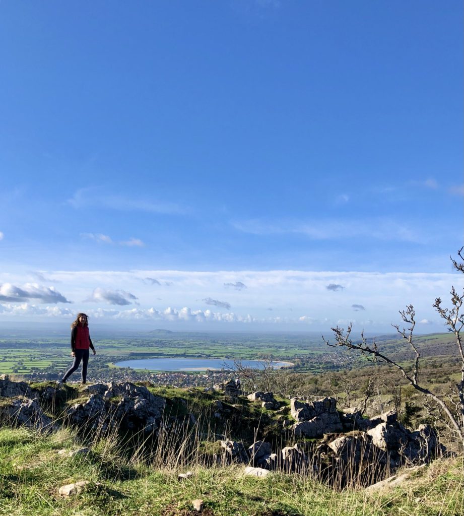 Person stood on top of Cheddar gorge