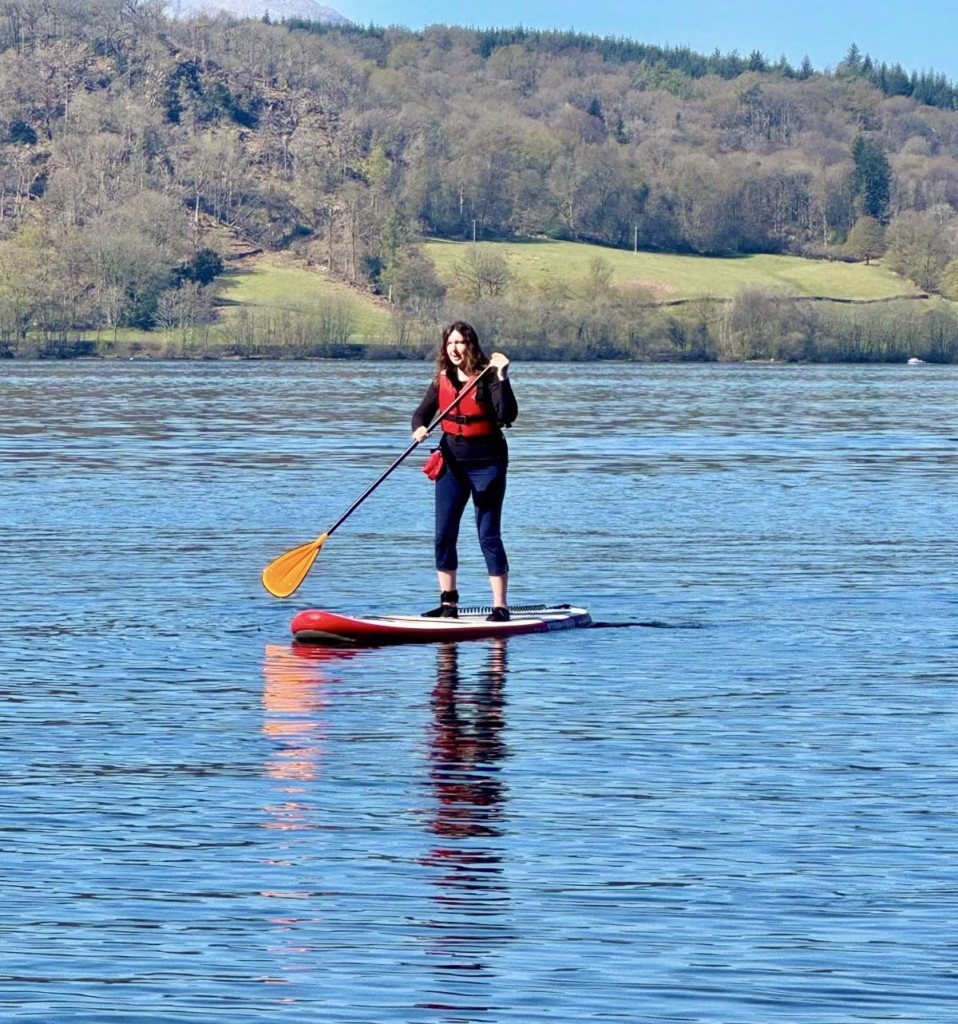 Paddleboarding on the lake