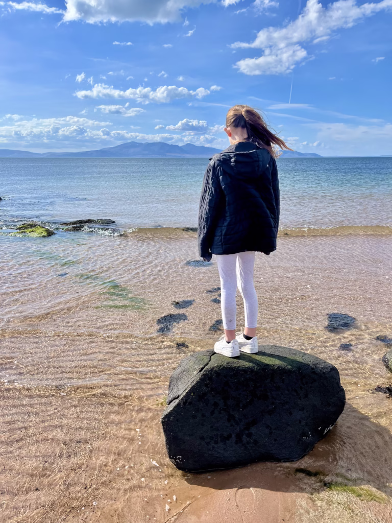 Seamill Beach with views to the Isle of Arran