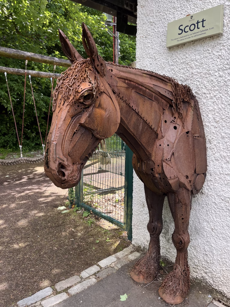 Horse head sculpture at Dean Castle in Ayrshire
