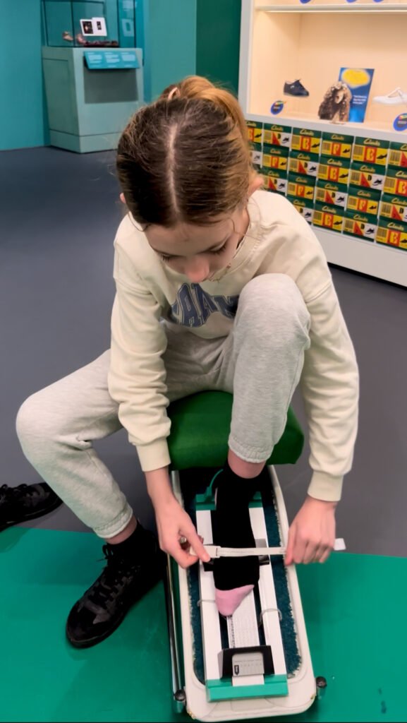 Measuring feet at Clarks Shoemakers Museum