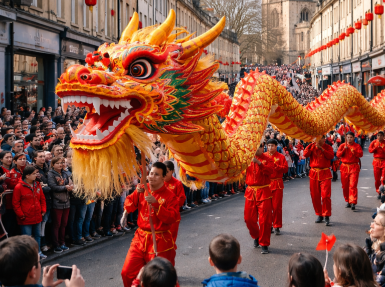 Dragon Dance at Chinese New Year in Bristol celebrations