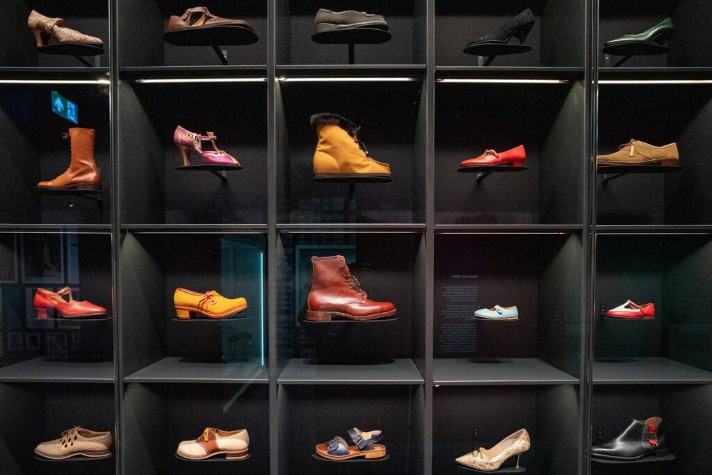 Shoe display at Clarks Shoemakers Museum, Street