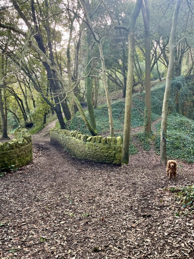 Stone 'folly' bridge in Court Woods
