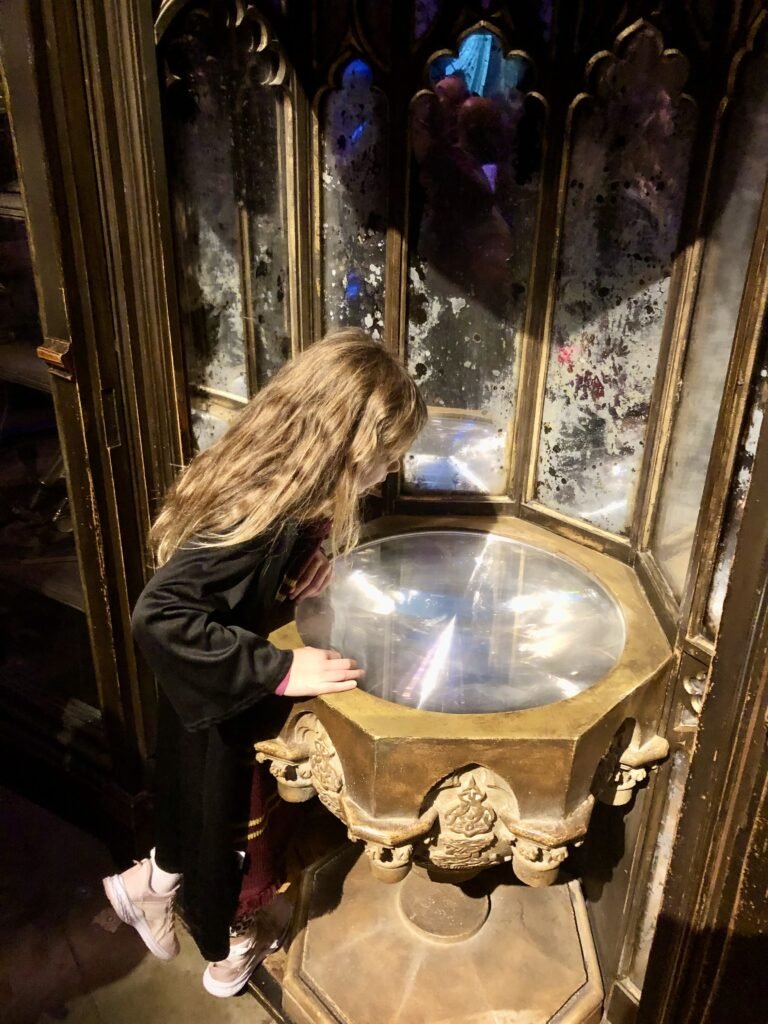Looking into the Pensieve inside Dumbledore’s Office at the Harry Potter Studio Tour London