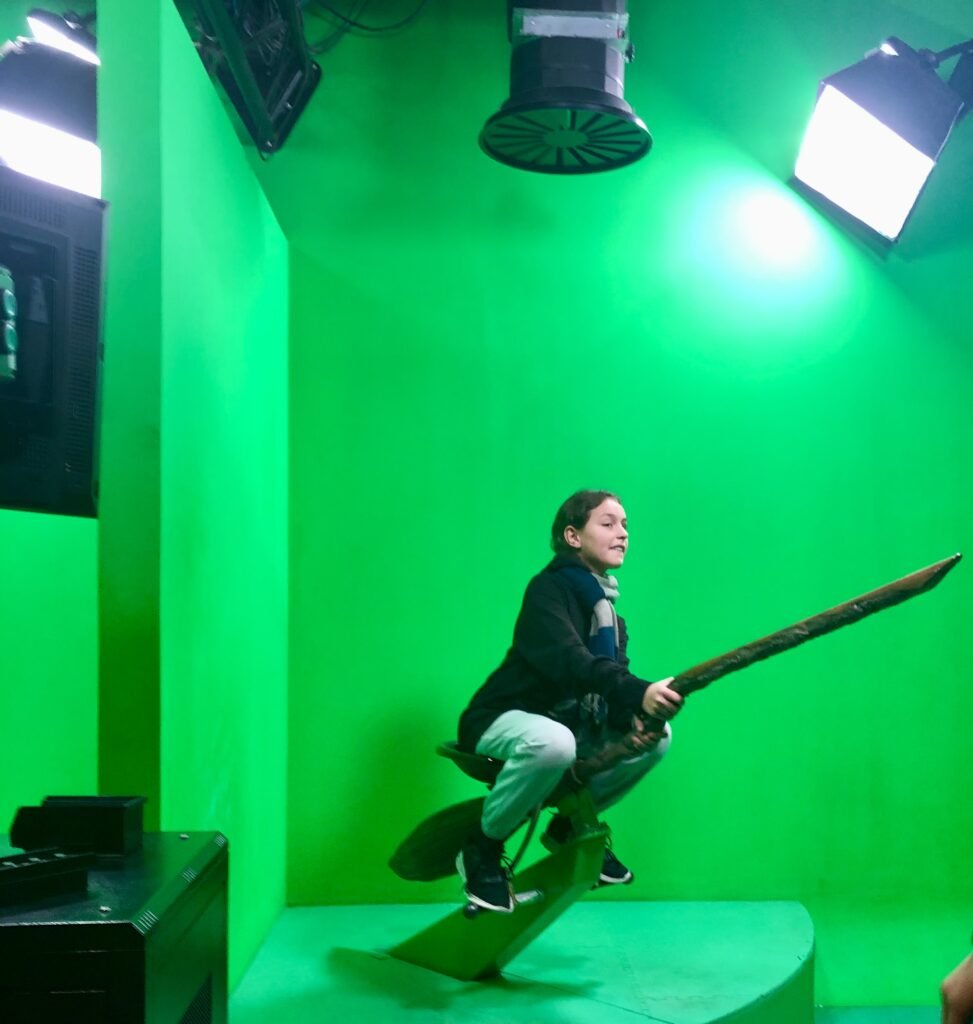 Green Screen Broomstick ride at Harry Potter Studios London