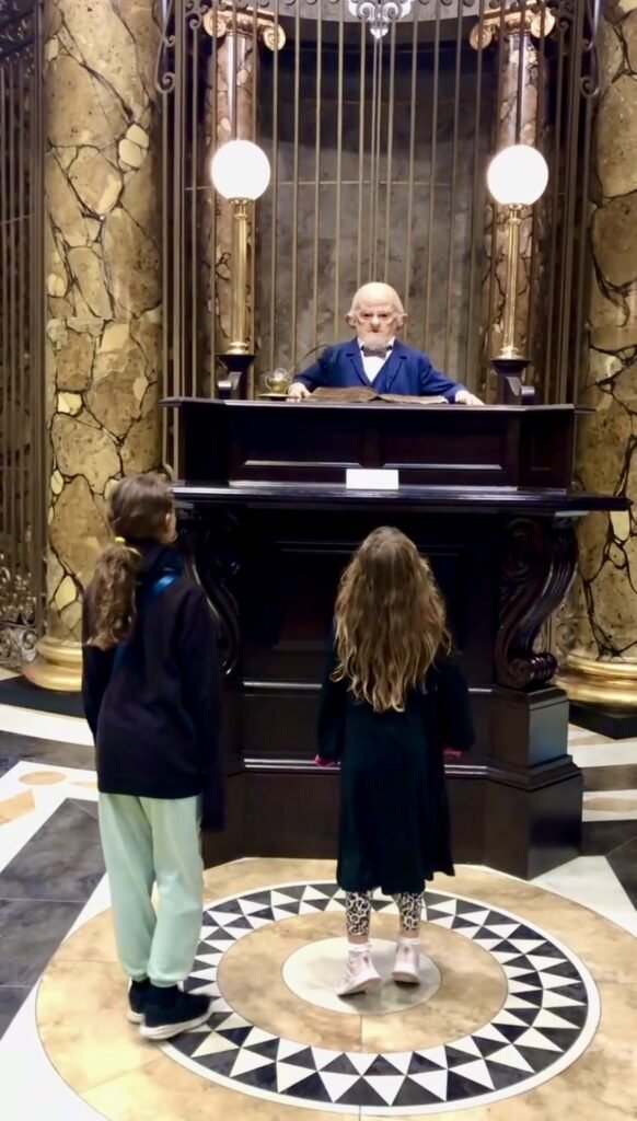 Gringotts Wizarding Bank set with goblins at the Harry Potter Studio Tour London